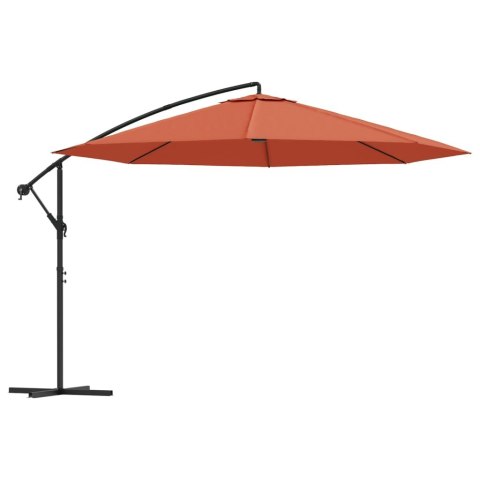  Wiszący parasol ze słupkiem aluminiowym, 350 cm, terakotowy