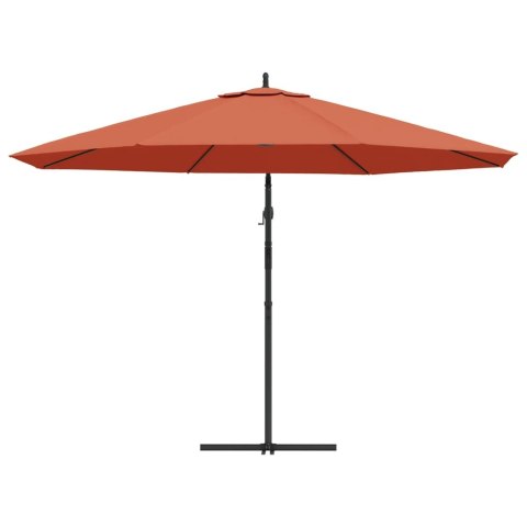  Wiszący parasol ze słupkiem aluminiowym, 350 cm, terakotowy