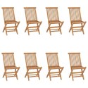  Składane krzesła ogrodowe, 8 szt., lite drewno tekowe