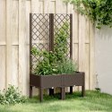  Donica ogrodowa z kratką, brązowa, 80x40x142 cm, PP
