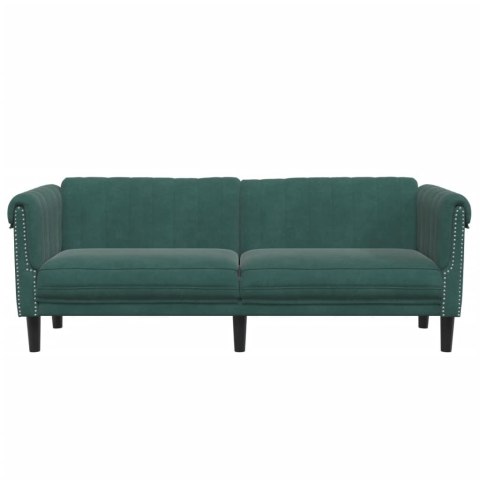  Sofa 3-osobowa, ciemnozielona, tapicerowana aksamitem