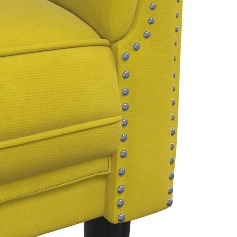  Sofa 3-osobowa, żółta, tapicerowana aksamitem