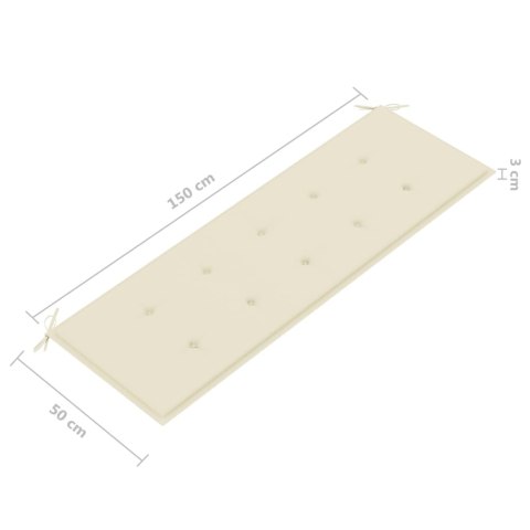  3-os. ławka ogrodowa z poduszką, 150 cm, szara, eukaliptus