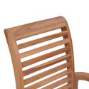  Krzesła stołowe, 2 szt., kremowe poduszki, drewno tekowe