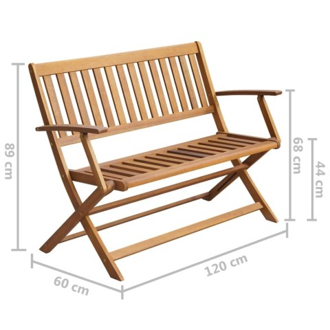  Ławka ogrodowa z poduszką, 120 cm, lite drewno akacjowe