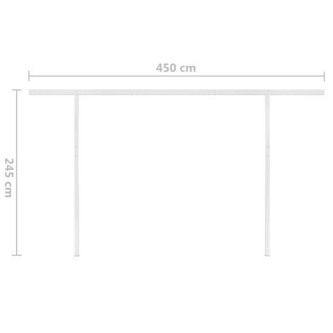  Automatycznie zwijana markiza ze słupkami 4x3 m, pomarańcz-brąz