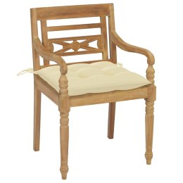  Krzesła Batavia z poduszkami, 8 szt., lite drewno tekowe