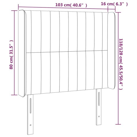  Zagłówek do łóżka z LED, ciemnozielony 103x16x118/128cm aksamit