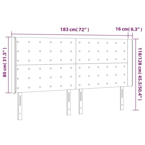  Zagłówek do łóżka z LED, ciemnozielony 183x16x118/128cm aksamit