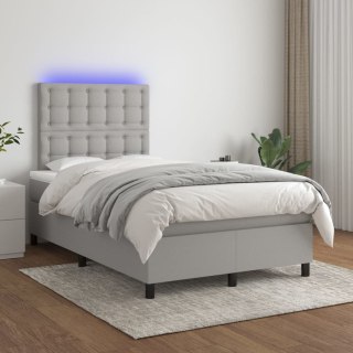  Łóżko kontynentalne z materacem, jasnoszare 120x200 cm, tkanina