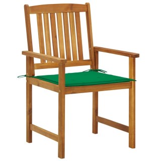  Krzesła ogrodowe z poduszkami, 2 szt., drewno akacjowe