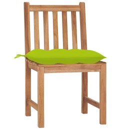  Krzesła ogrodowe z poduszkami, 2 szt., lite drewno tekowe