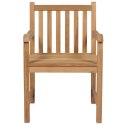  Krzesła ogrodowe z szarymi poduszkami, 4 szt., drewno tekowe