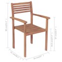  Krzesła ogrodowe, 4 szt., poduszki taupe, drewno tekowe