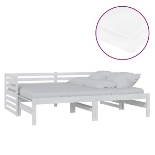  Łóżko wysuwane, 2 x (90x200) cm, białe, lite drewno sosnowe