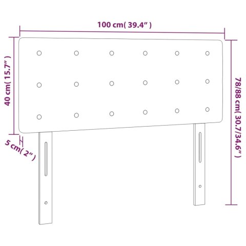  Zagłówek do łóżka z LED, ciemnoszary, 100x5x78/88 cm, tkanina