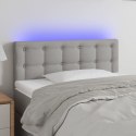  Zagłówek do łóżka z LED, jasnoszary, 90x5x78/88 cm, tkanina