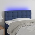  Zagłówek do łóżka z LED, niebieski, 100x5x78/88 cm, tkanina