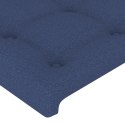  Zagłówek do łóżka z LED, niebieski, 100x5x78/88 cm, tkanina