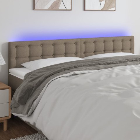  Zagłówek do łóżka z LED, taupe, 160x5x78/88 cm, tkanina