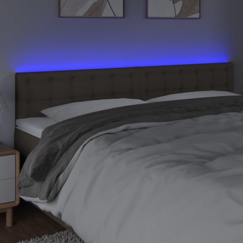  Zagłówek do łóżka z LED, taupe, 160x5x78/88 cm, tkanina