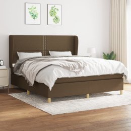  Łóżko kontynentalne z materacem, brązowe, tkanina, 160x200 cm
