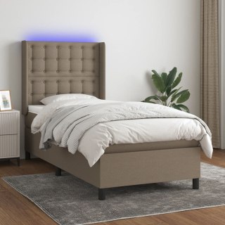  Łóżko kontynentalne z materacem, taupe, 100x200 cm, tkanina