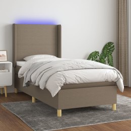  Łóżko kontynentalne z materacem, taupe, 100x200 cm, tkanina