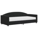  Sofa z materacem do spania, czarna, 90x190 cm, aksamit