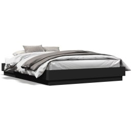  Rama łóżka, czarna, 120x200 cm, materiał drewnopochodny