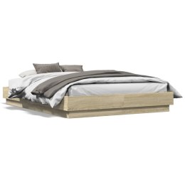  Rama łóżka, dąb sonoma, 135x190 cm, materiał drewnopochodny