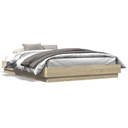  Rama łóżka, dąb sonoma, 140x200 cm, materiał drewnopochodny
