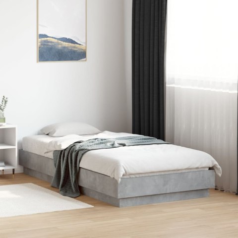  Rama łóżka, szarość betonu, 90x190 cm, materiał drewnopochodny