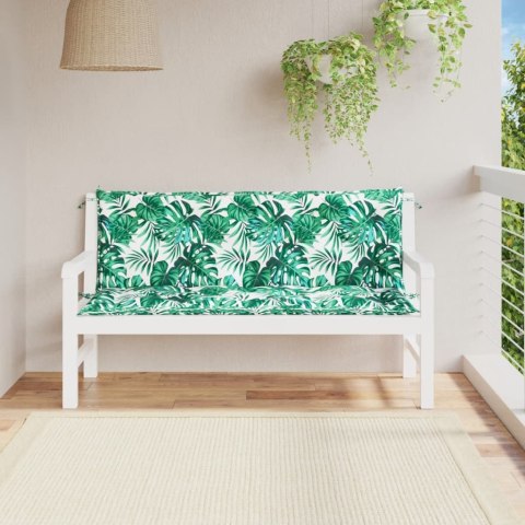  Poduszki na ławkę ogrodową, 2 szt., w liście, 150x50x7 cm