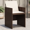  Krzesła ogrodowe z poduszkami, 4 szt., brązowe, polirattan