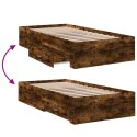  Rama łóżka z szufladami, przydymiony dąb, 90x190 cm
