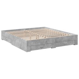  Rama łóżka z szufladami, szarość betonu, 200x200 cm