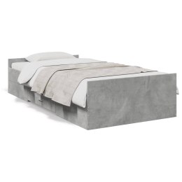  Rama łóżka z szufladami, szarość betonu, 90x200 cm