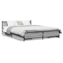  Rama łóżka z szufladami, szary dąb sonoma, 120x200 cm