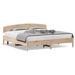  Rama łóżka z wezgłowiem, 200x200 cm, lite drewno sosnowe