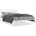  Metalowa rama łóżka z wezgłowiem, biała, 135x190 cm