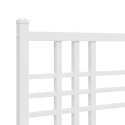  Metalowa rama łóżka z wezgłowiem, biała, 135x190 cm