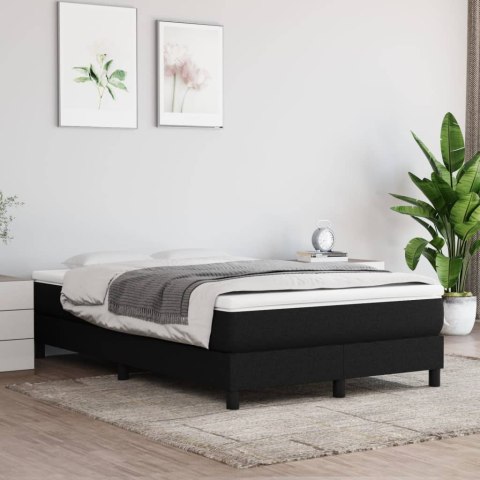  Łóżko kontynentalne, czarne, tapicerowane tkaniną, 120x200 cm