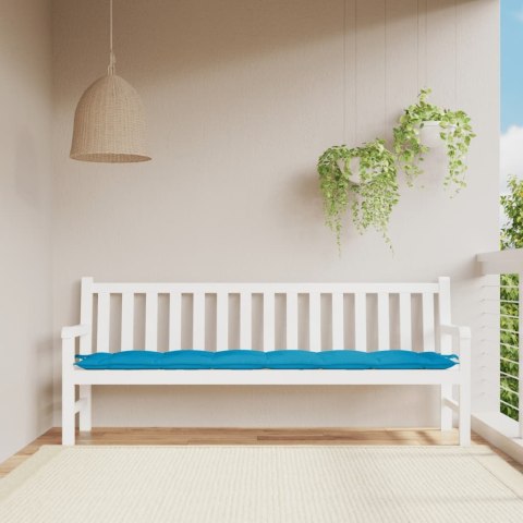  Poduszka na ławkę ogrodową, niebieska, 200x50x7 cm, tkanina