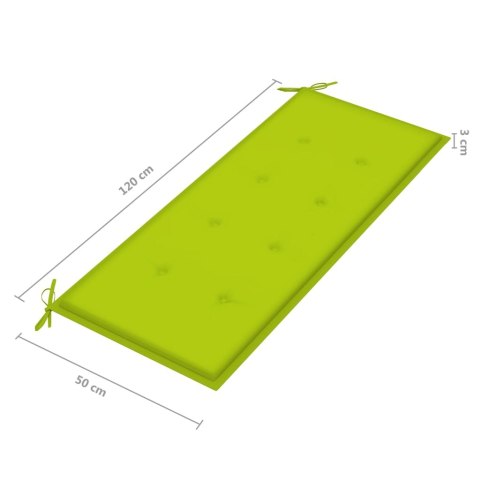  Sztaplowana ławka ogrodowa z poduszką, 128,5 cm, drewno tekowe