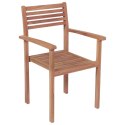  Krzesła ogrodowe, 4 szt., beżowe poduszki, drewno tekowe