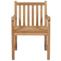  Krzesła ogrodowe z czarnymi poduszkami, 2 szt., drewno tekowe
