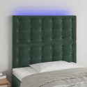  Zagłówek do łóżka z LED, ciemnozielony, 100x5x118/128 cm