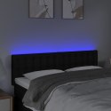 Zagłówek do łóżka z LED, czarny, 144x5x78/88 cm, tkanina