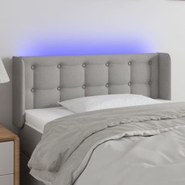  Zagłówek do łóżka z LED, jasnoszary, 103x16x78/88 cm, tkanina